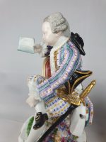 Meissen Pair Seated Man Reading and Woman With Yarn Winder. - Image 5