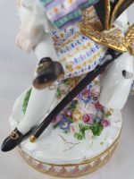 Meissen Pair Seated Man Reading and Woman With Yarn Winder. - Image 6