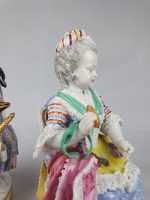 Meissen Pair Seated Man Reading and Woman With Yarn Winder. - Image 7