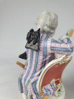Meissen Pair Seated Man Reading and Woman With Yarn Winder. - Image 8