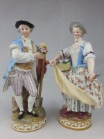Pair of Meissen Gardeners Man and Woman - Image 2