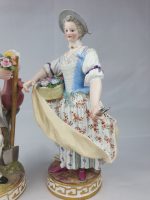 Pair of Meissen Gardeners Man and Woman - Image 4