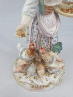 Meissen Girl Feeding Chickens and Boy Feeding Geese Blue Coats - Image 14