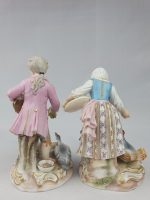 Girl and Boy feeding Chickens and Geese Pink Coats - Image 3