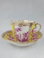 Quatrefoil Cup and Saucer Yellow and Pink - Image 2