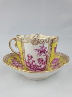 Quatrefoil Cup and Saucer Yellow and Pink - Image 3