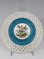 Reticulated Teal Plate with Birds