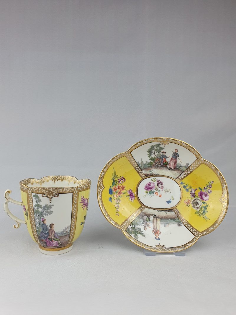 Meissen Quatrefoil Cup and Saucer
