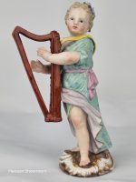 Meissen Girl Playing Harp (Girl Orchestra Series)