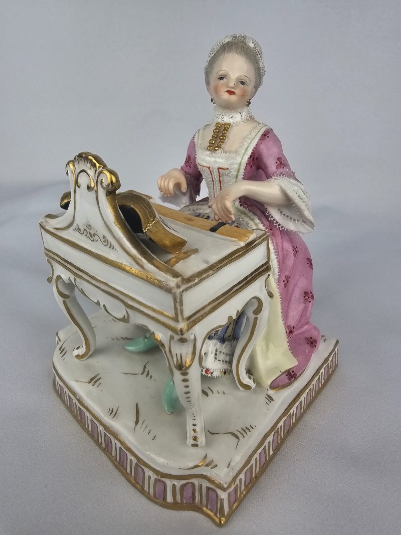 Meissen Woman Seated At Piano (Sense of Hearing)