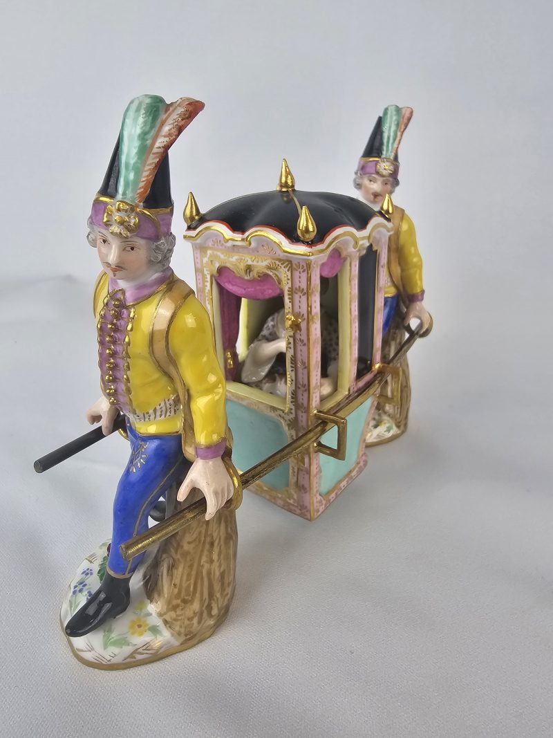 Meissen Chair Bearers Carrying Sedan Chair